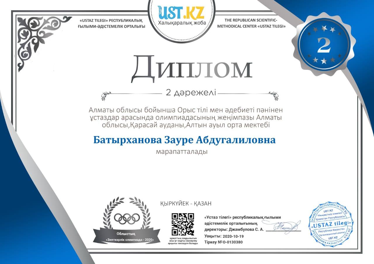 2020-2021 оқу жылы Мұғалім жетістіктері