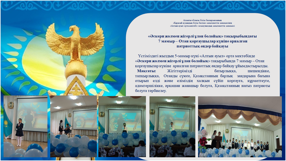 "Әскери жолмен жігерлі ұлан болайық" тақырыбындағы патриоттық әндер байқауы